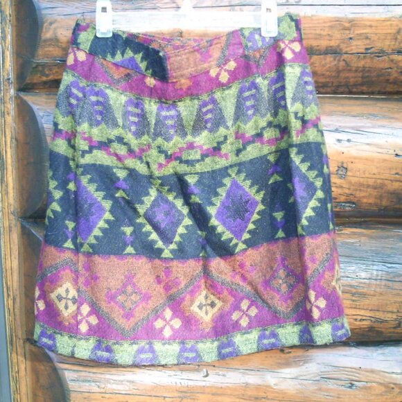 EUC Vintage Cherokee Southwestern Aztec Mini Skirt Size 7 - Picture 2 of 2